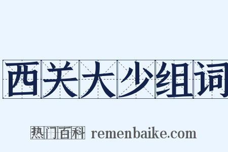 西关大少组词是什么意思的图片